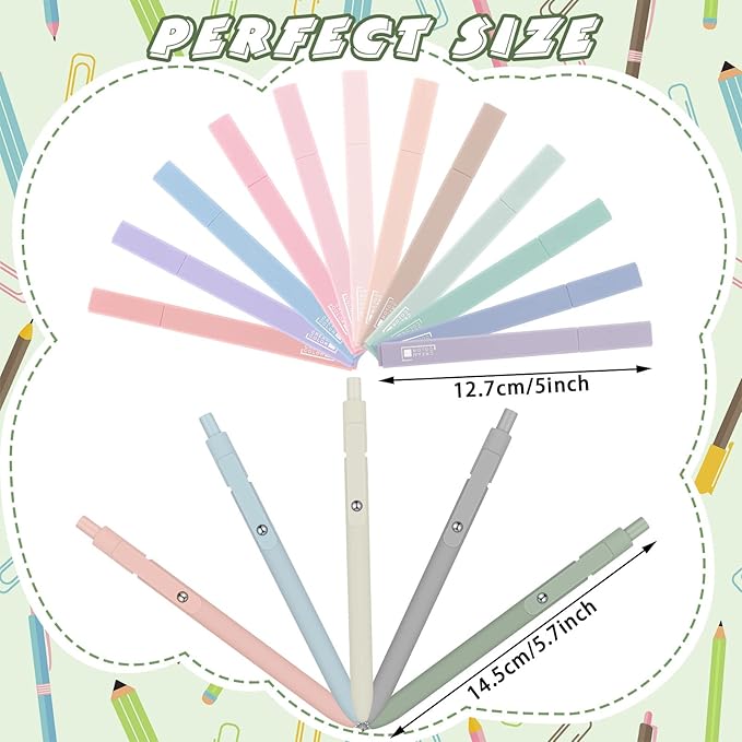 17 Pcs Aesthetic Bible Highlighter and Pen Set Bible Highlighters No Bleed Through Set 12 Pastel Highlighter Colored Markers 5 Cute Gel Pens for School Bibles Study Journaling Supplies(Simple Style)