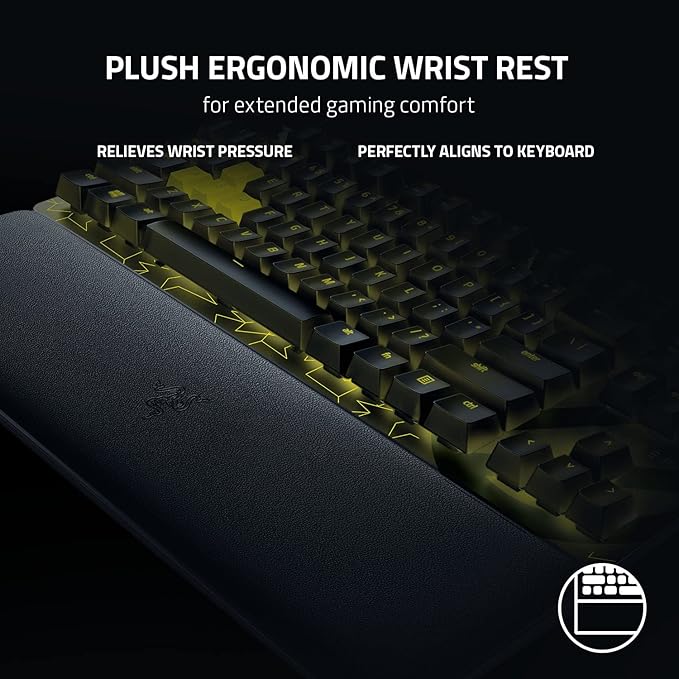 Razer Huntsman V2 TKL Gaming Keyboard: Fast Linear Optical Switches Gen2, Sound Dampeners, 8000Hz Polling Rate, Detachable Type-C Cable, UV-Coated Keycaps, Wrist Rest - ESL Edition