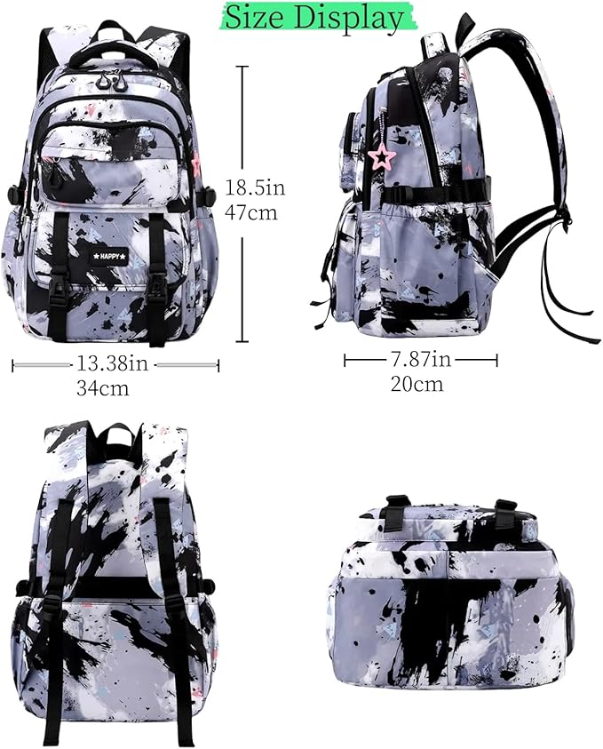 MITOWERMI Pink Backpack for Girls Bookbag Kids School Bags Multi-pocket Girls Backpack for School Elementary Students Schoolbags Teens Back packs (Pink)