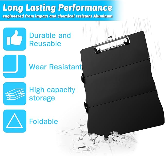 Nursing Clipboard Foldable Clipboard Medical: Edition Cheat Sheets Aluminum 3 Layers Foldable Clipboards Nursing Pocket Size Profile Clip Nurse Clipboards Notepad for Nurses Students and Doctors