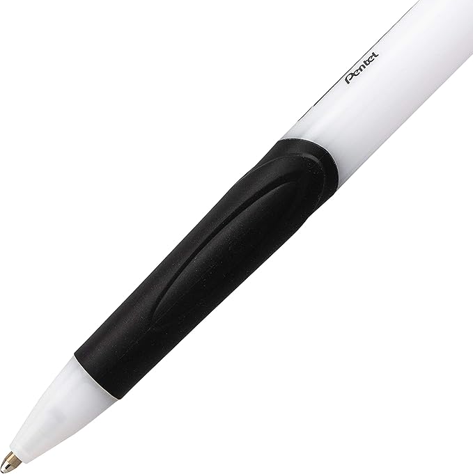 Pentel GlideWrite Ballpoint Pen with TechnIFlo Ink, (1.0mm) Medium Line, Black, Box of 12 (BX910-A)