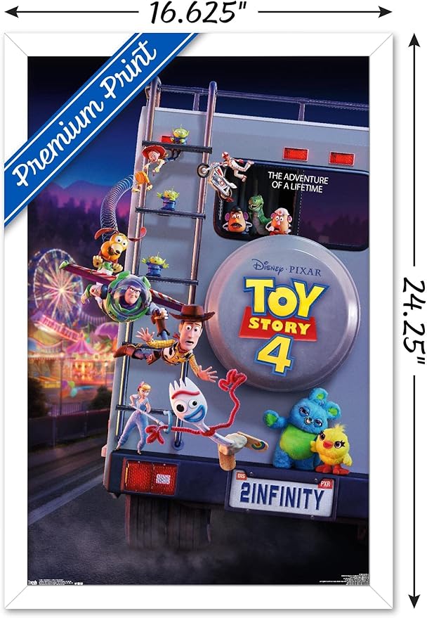 Trends International Disney Pixar Toy Story 4 - Final One Sheet Wall Poster, 14.725" x 22.375", White Framed Version