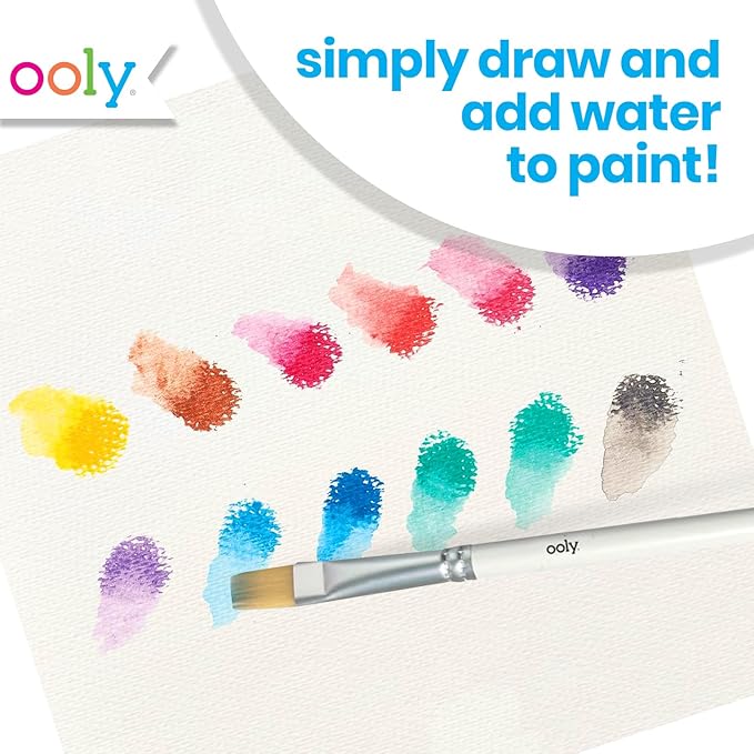 Ooly Rainbow Sparkle Metallic Watercolor Gel Crayons, Set of 12, Glitter Gel Markers for Kids and Toddlers, Colorful Twistable Crayons for Drawing - Metallic