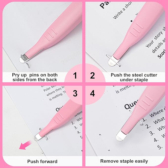THINKLEARN 10 PCS Magnetic Staple Remover Tool Bulk- Professional Multicolored Staple Puller Staple Remover Stick with Ergonomic Grip for Quick & Effortless Removal, for Office, School, Home Use