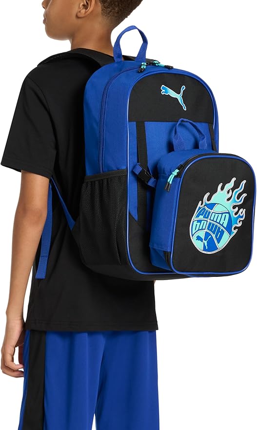 PUMA Unisex Kid's Colony Lunch Kit & Backpack Combo, Black/Multicolor, Medium