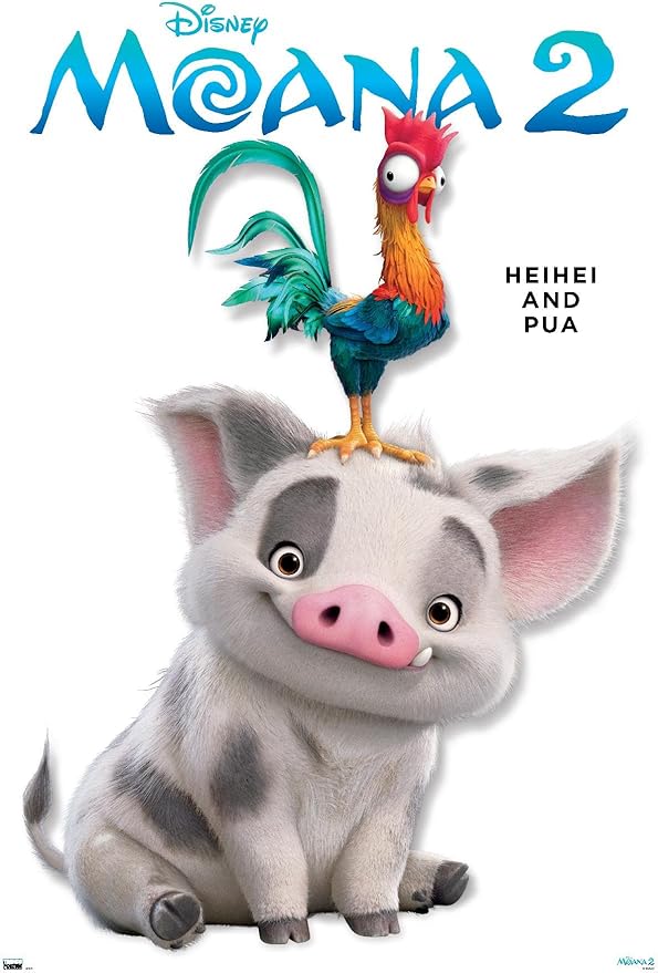 Disney Moana 2 - Heihei and Pua Feature Series Wall Poster, 19L" x 13W", Premium Unframed Version