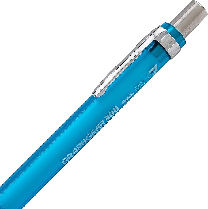Pentel Arts GraphGear 300 Mechanical Pencil, (0.7mm), 2-Pack, Blue Barrel (PG317TSPABP)