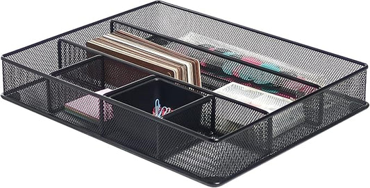 Office Depot Brenton Studio™ Metro Mesh Large Drawer Organizer, 2 7/16" H x 15 1/8" W x 11 9/10" D, Black