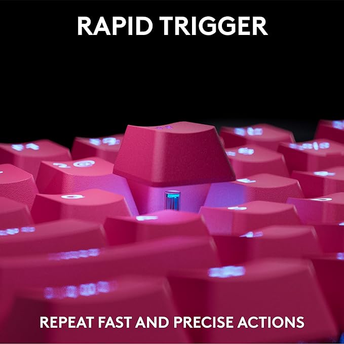 Logitech G PRO X TKL Rapid Tenkeyless Wired Gaming Keyboard with Magnetic Analog Switches, Rapid Trigger Mode, Adjustable Actuation, and Customizable RGB Lighting - Magenta