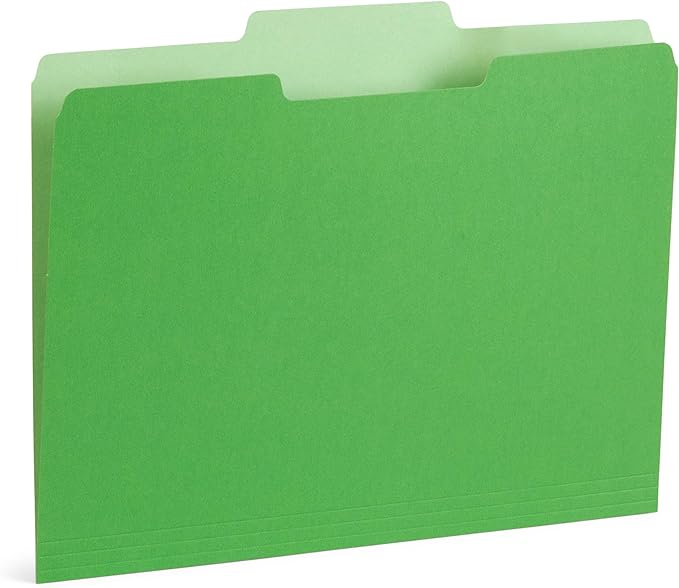 Blue Summit File Folders, Letter Size, 1/3 Tab, Two-Tone Bright Colors – 100 Pack