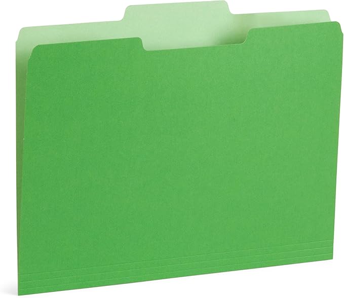 100 Blue Summit Supplies Colorful File Folders with Tabs, Multi Colored File Folders Letter Size, Colored Manilla Folders, Assorted Colors, Durable 11pt Paper, 1/3 Cut Top Tabs, Bulk 100 Pack