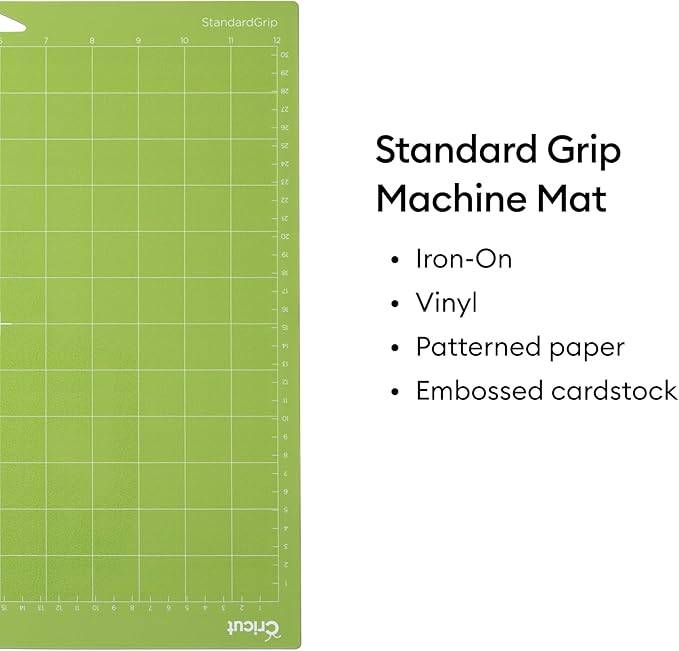 Cricut StandardGrip Machine Mats 12in x 12in, Reusable Cutting Mats for Crafts with Protective Film, Use with Cardstock, Iron On, Vinyl and More, Compatible with Cricut Explore & Maker (3 Count)