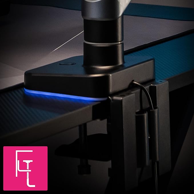 MSI MPG MT201R V2 - Premium RGB Single Monitor Stand Arm, Supports 17-49" Screens and 44 lbs, VESA Compatible, Adjustable Heavy Duty Gas Spring Mount, Clamp & Grommet, Quick Release Plate - Gray
