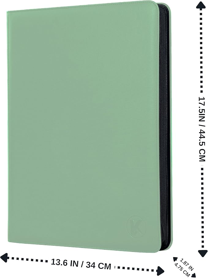 1000+ Pockets Trading Card Binder, 16-Pocket Card Ablum Compatible with MTG,Sports Cards & Other Standard Size Trading Cards (Light Green)
