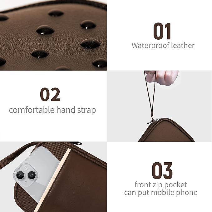 Travel Cable Organizer Bag Pouch Electronic Accessories Carry Case Portable Waterproof All-in-One Storage Bag for Cable,Charger, Phone, Hard Drive，SD Card-Coffee