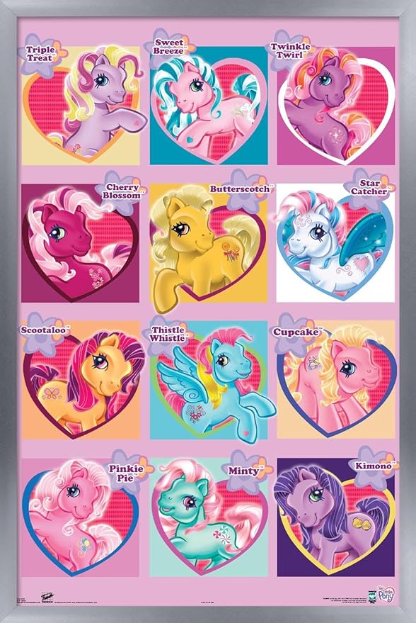 Trends International Hasbro My Little Pony - Chart Wall Poster, 14.725" x 22.375", Silver Framed Version