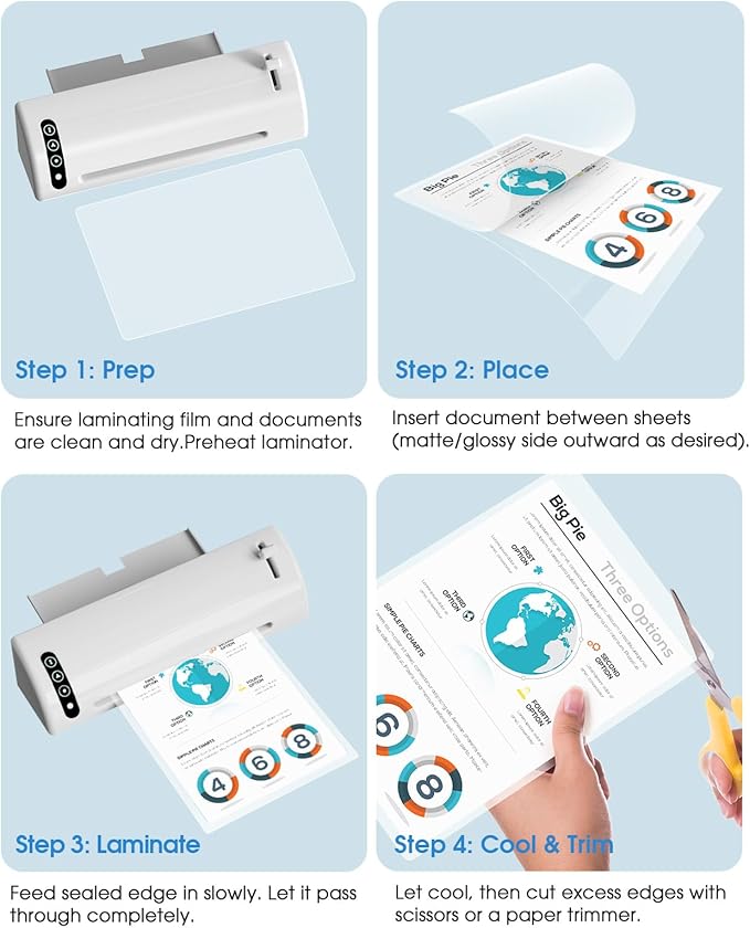 KTRIO 300 Pack Laminating Sheets, Hold 8.5 x 11 Inches, 3 Mil Thermal Laminating Pouches, 9 x 11.5 Laminate Sheets for Laminator, Clear Lamination Sheet Paper, Letter Size, Office School Home Supplies