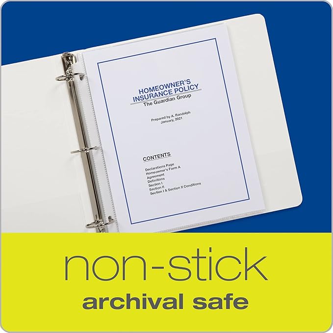 Oxford Sheet Protectors, Clear Finish, Top Load, Letter Size Plastic Sleeves, Reinforced 3 Hole Punch for Binders, Sheets for 3 Ring Binder, 100 per Box (33267) (Pack of 10)