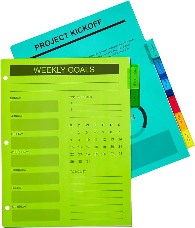 Avery Dividers for 3 Ring Binders, 8-Tab Plastic Binder Dividers Insertable Big Tabs, Multicolor, 1 Set (11901) (Pack of 3)