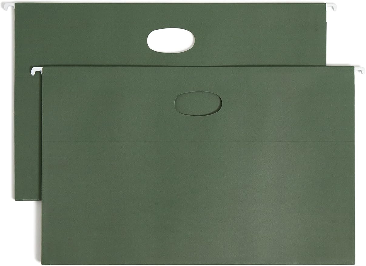 Smead Hanging File Pocket with Full-Height Gusset, 3-1/2" Expansion, Legal Size, Standard Green, 10 Per Box (64320)