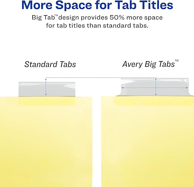 Avery 8-Tab Binder Dividers, Insertable Clear Big Tabs, 48 Packs (11112)