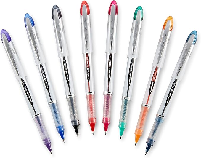 Uni-Ball 67180PP Vision Elite Rollerball Pens, Bold Point (0.8mm), Black, 4 Count (Pack of 2)