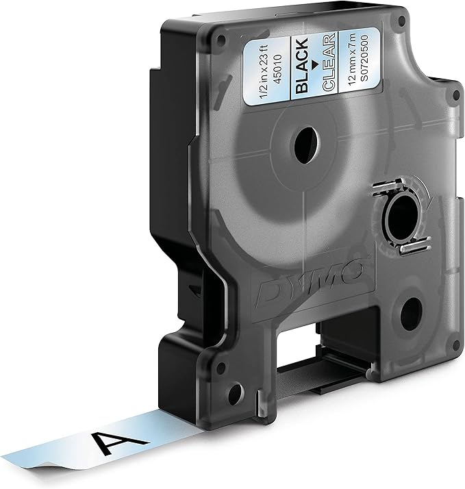 D1 Standard Tape Cartridge for Label Makers, 0.5" x 23'