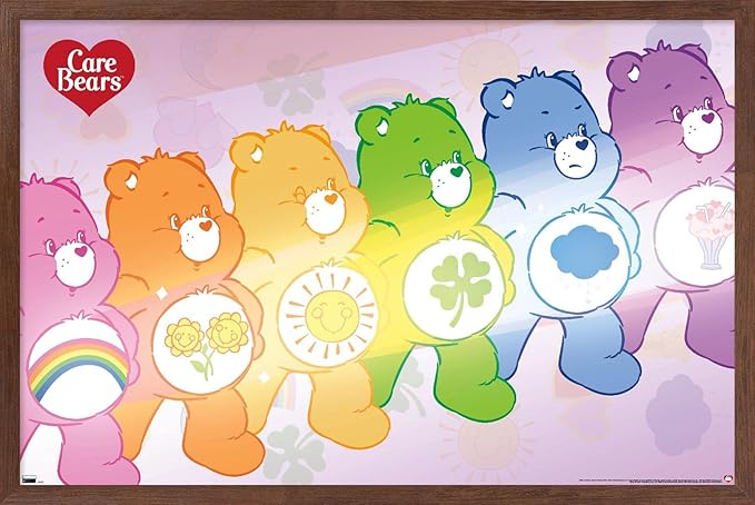 Care Bears - Care Bear Stare Wall Poster, 34L" x 22.4W", Mahogany Framed Version