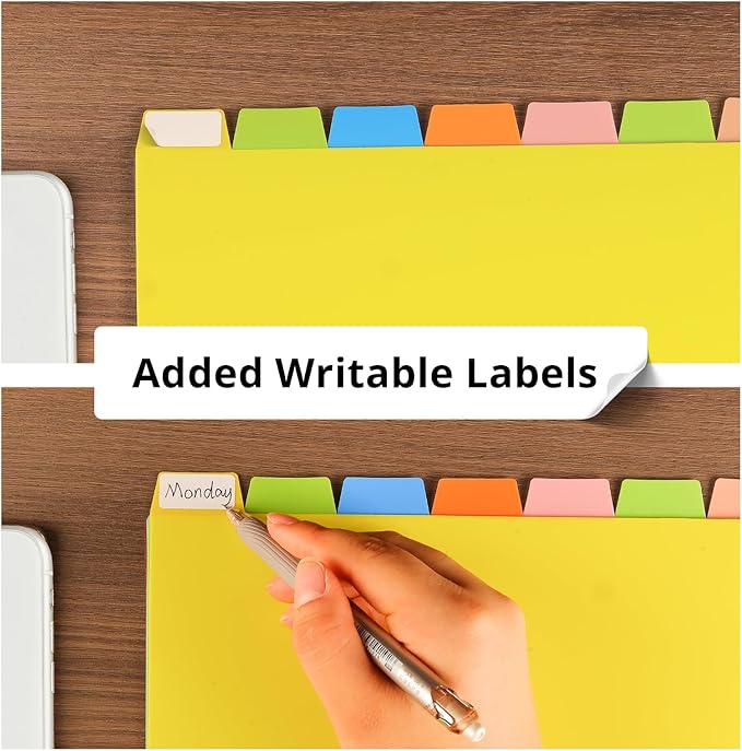 Binder Dividers with Tabs, Sturdy Plastic Dividers for 3 Ring Binder with 8 Tabs, Colorful 3 Ring Binder Dividers with Tabs, Dividers for 3 Ring Binder Page Protectors for School, 2 Set (16 Pcs)