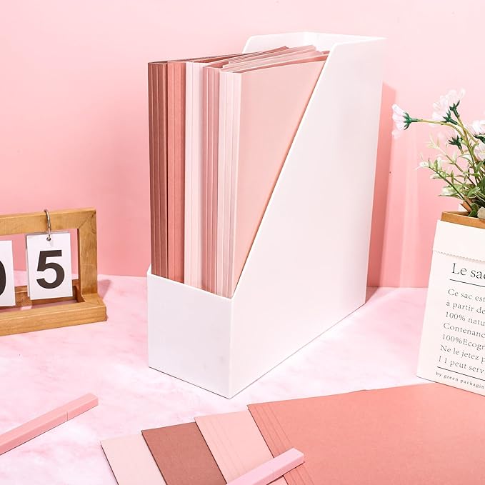 Whaline 24 Pack Dusty Pink File Folders Letter Size Gradient Pink File Pockets with 1/3 Cut Tab 8.9 x 11.6 Inch Valentine's Day Cute Documents Folders for Home Office Classroom Supplies, 4 Colors