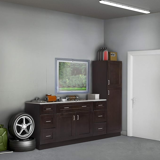 Design House Brookings Shaker Unassembled Wall Kitchen Cabinet W3030, 30 W x 12 D x 30 H, Brown, Solid Wood, Design House, 562330