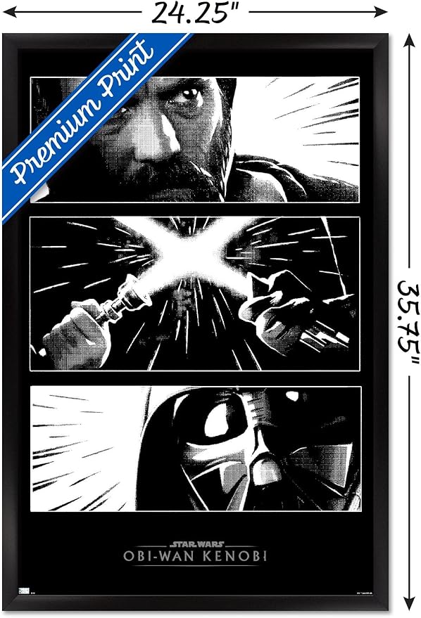 Trends International Star Wars: Obi-Wan Kenobi - Panels Wall Poster, 22.375" x 34", Black Framed Version