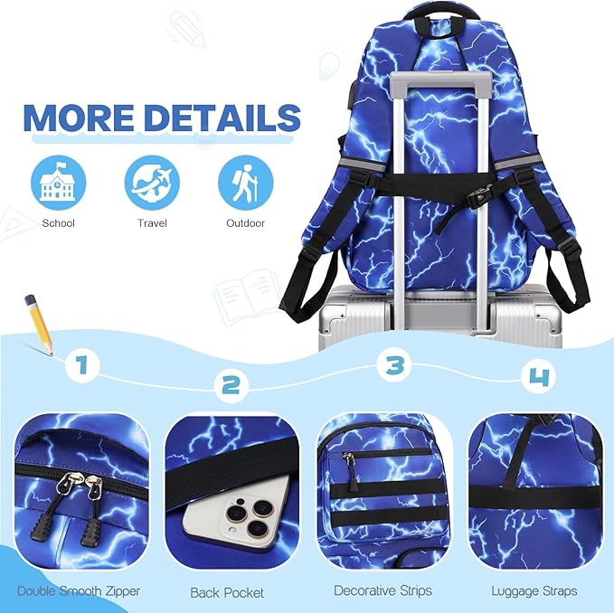 Camo Backpack for Boys, Tactical Boys Backpack for School, Kids Backpack With Lunch Box Pencil Case USB Charging Port Military Army Schoolbags for Boy Teens Kids Elementary Middle High School