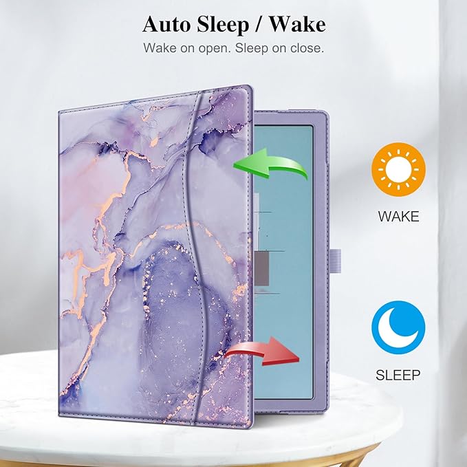 Fintie Case for 10.3" Boox Note Air 5 C (2025)/ Note Air4 C (2024)/ Note Air3 C/ Air3 B/W (2023) Tablet ePaper -Premium PU Leather Stand Cover Auto Sleep/Wake with Card Slot & Pen Holder, Lilac Marble