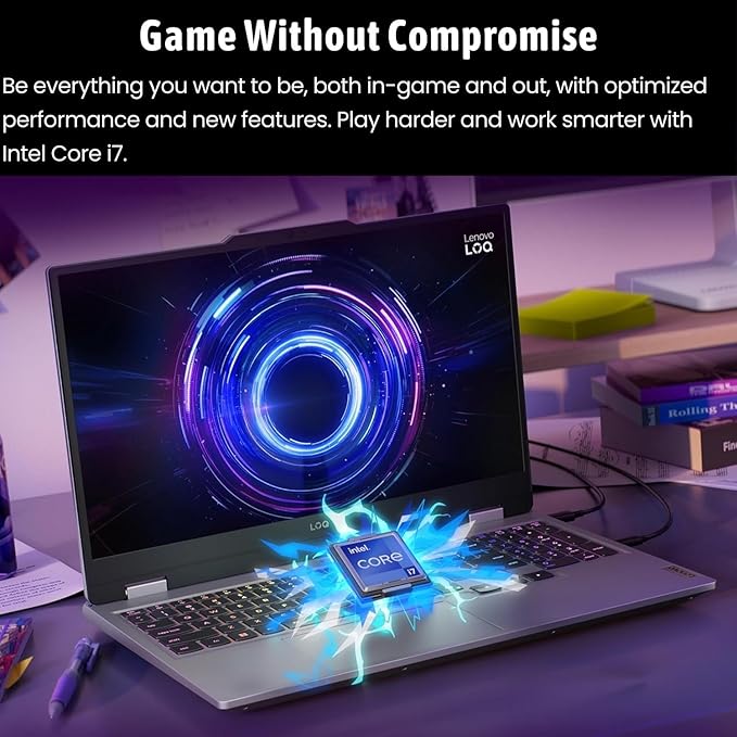 Lenovo LOQ 17.3 RTX 5060 AI Gaming Laptop, 17.3 FHD 165Hz, Intel i7-13650HX (Beats Intel i9-12900), NVIDIA RTX 5060, 64GB DDR5 RAM, 1TB SSD, RGB Backlit KB, RJ-45, Bundle with PCO Laptop Cooler