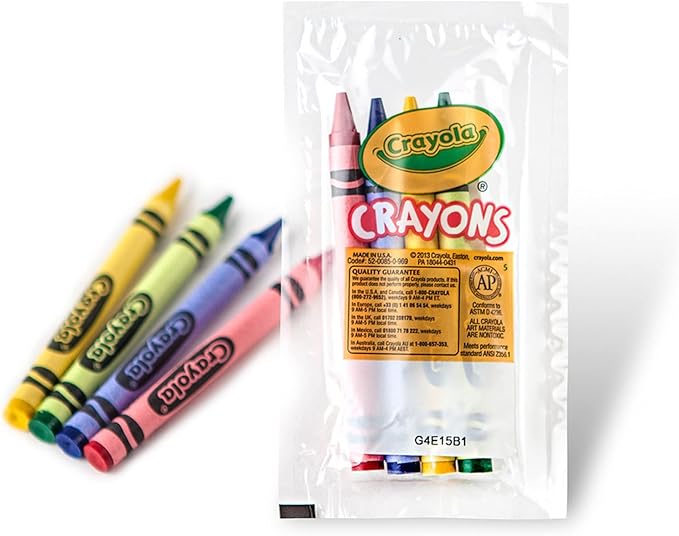 Crayola® Cello Crayons, Assorted Colors, 4 Crayons Per Pack, Carton Of 360 Packs