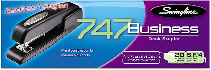 747 Business Full Strip Desk Stapler, 25-Sheet Capacity, Black