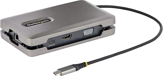 StarTech.com USB-C Docking Station for Windows and ChromeOS, Dual Monitor 4K 60Hz USB-C/HDMI or 1080p VGA, HDR10, USB 10Gbps Hub, 100W Laptop Charging, GbE - TAA