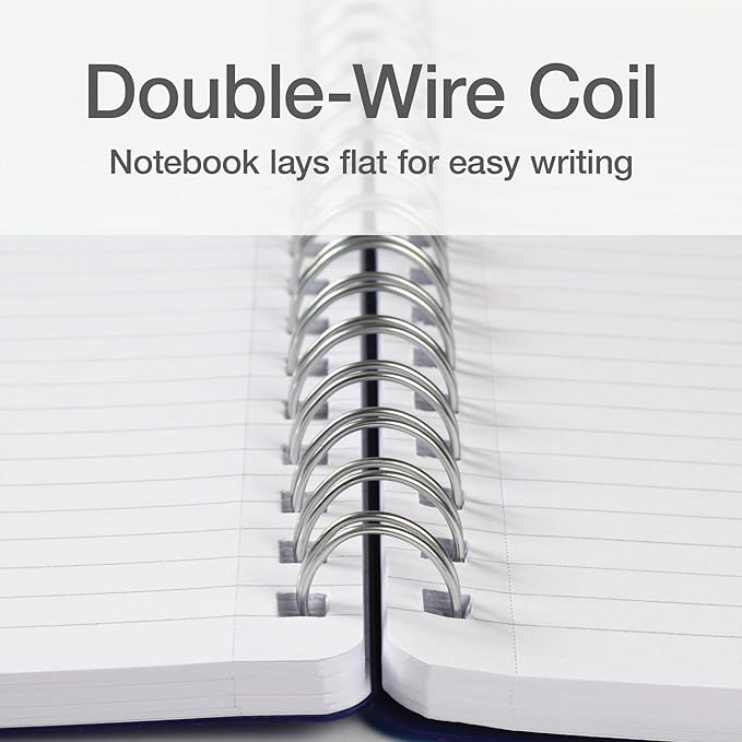 Oxford Poly Spiral Notebooks, Small 5.7" x 8.5" Book, Thick Poly Cover, White Paper, College Rule, 80 Sheets/160 Pages, Jewel Tones, (69720) Pack of 24
