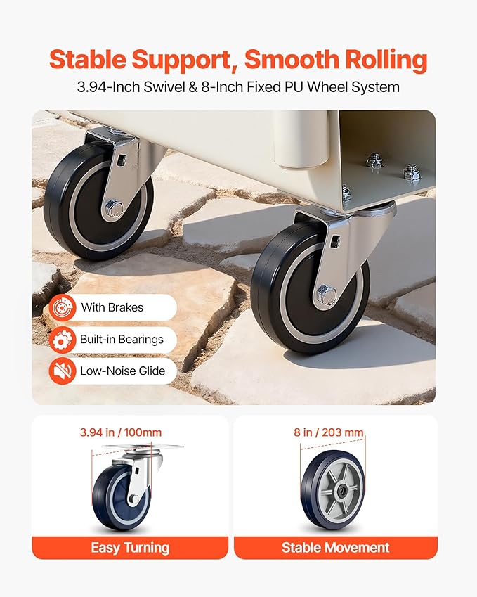 VEVOR 2000LBS Heavy-Duty U-Boat Cart, Platform Truck Dolly with 6 Wheels & Dual Detachable Handles, Heavy Duty Steel Utility Cart for Warehouse/Manufacturing Plant/Logistics Center/Job Site