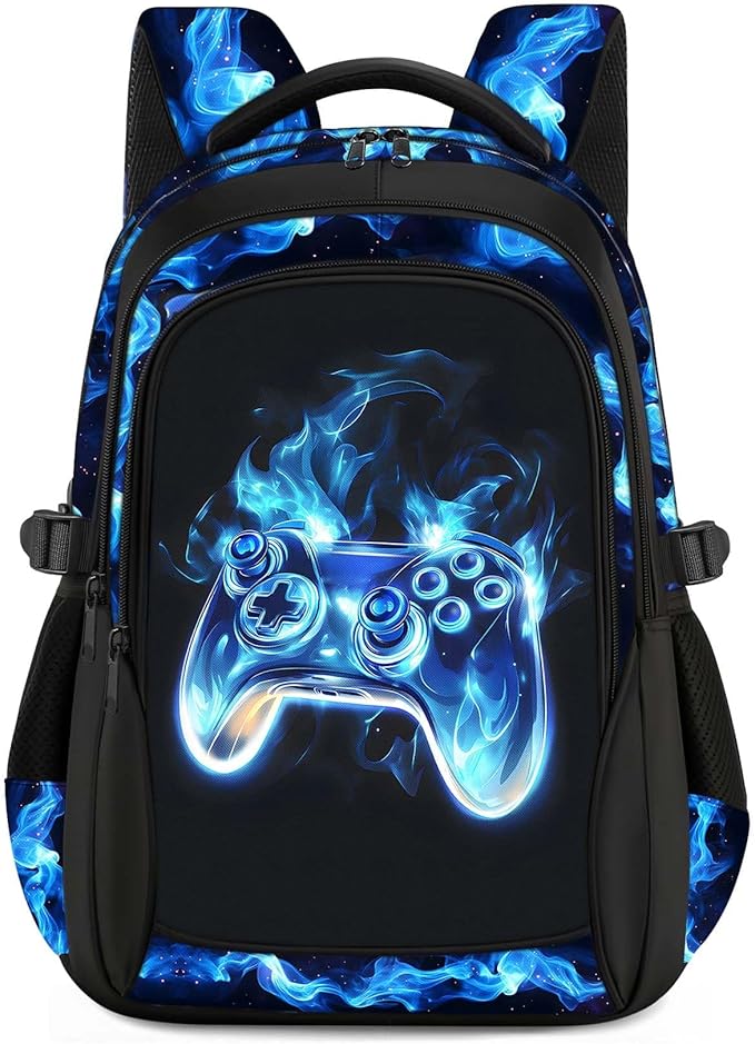 Kids Backpack for Boys - Gamer Boys Backpacks for Kids Teens Elementary Middle School, 17″ Large Capacity Students Bookbag, Perfect for Travel and School