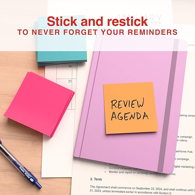 Staples Sticky Notes, 3" x 3", Bright Colors, 1200 Sheets – Vibrant Self‑Stick Notes for Reminders, Planning & Collaboration