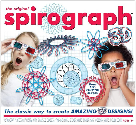 Spirograph 3D - The Classic Way to Make Amazing 3D Designs - See Your Designs Pop Off The Page! - Ages 8+