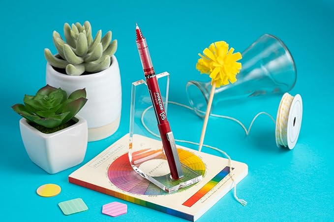 Pilot Precise V5 Rollerball Pens, Extra Fine Point 0.5 mm Red Pens, Pack of 5 - Ideal for School, Journaling & Office Writing