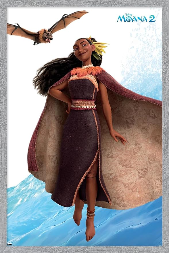Trends International Disney Moana 2 - Matangi Wall Poster, 34L x 22.4W, Gray Framed Version