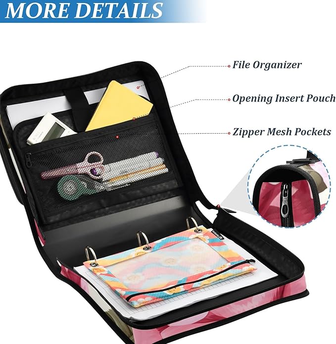 3 Ring Zipper Binder with Shoulder Strap Mte1mja0mzyyafnpcm05vw8wyvr0 1.5 inch Binders Keeper Large Capacity Multi Pockets for School Office Supplies