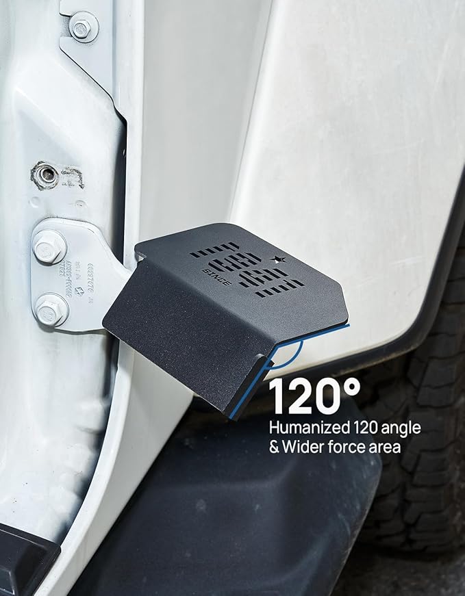 JOYTUTUS Upgraded 120° Wrangler Foot Pegs Compatible with Wrangler JK JL Gladiator JT 2007 to 2026, Exterior Door Hinge Foot Rest Pedals (1941 Pattern)