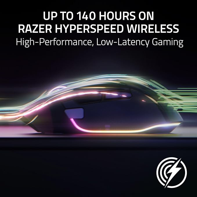 Razer Basilisk V3 Pro Wireless Gaming Mouse, 35K DPI Sensor, HyperScroll Tilt Wheel, Optical Switches, 13 Customizable Controls, RGB Lighting, Up to 140-Hour Battery Life, Phantom White