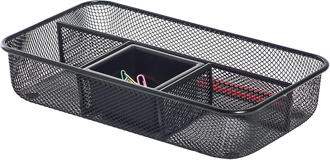 Office Depot Brenton Studio™ Metro Mesh Small Drawer Organizer, Black