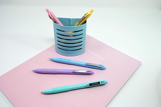 Zebra Pen Z-Grip Pastel Retractable Ballpoint Pen, Assorted Color Barrels, 1.0mm Medium Point, Smooth-Flowing Black Ink, School Supplies, Teacher Supplies, and Office Supplies, 5-Pack (22105)
